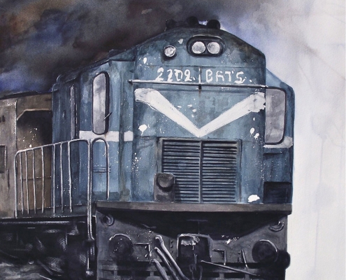 Brent Rambie: Combusting # 5, Watercolour - 26.75” x 20.75” Framed $ 2,000