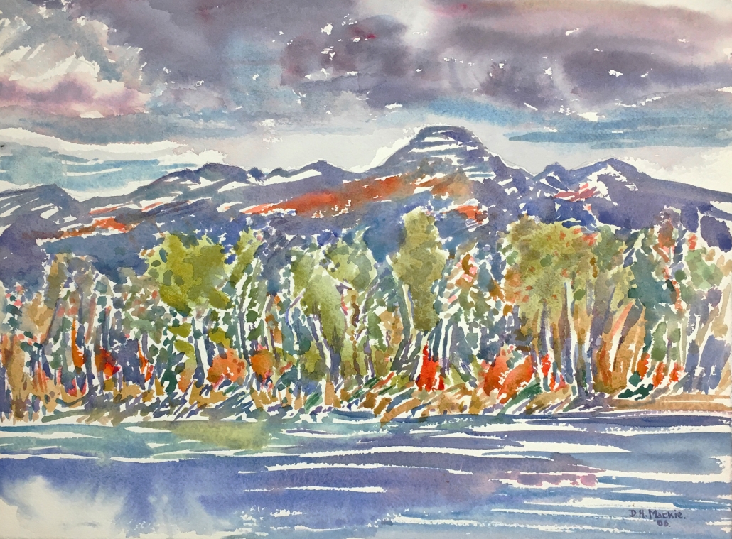 Dora Helen Mackie - Bragg Creek Looking West, watercolour - 11 x 14.75, $650 framed